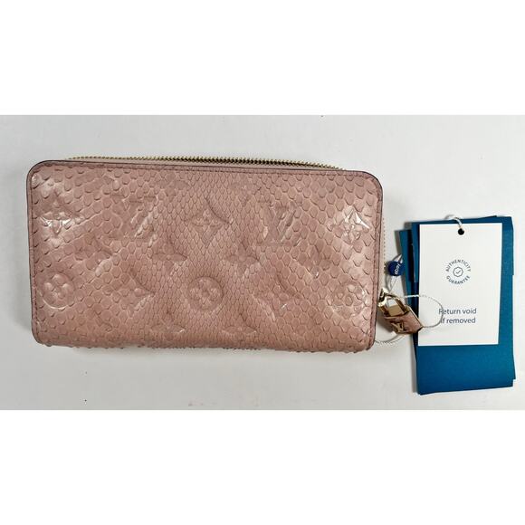 Louis Vuitton Monogram Exotics Pink Python Zippy Long Wallet - Picture 12 of 16